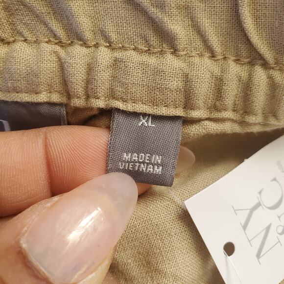 Soho NY&Co Street Tan Wide Leg Linen Blend Drawstring Pants Size XL - Picture 8 of 10